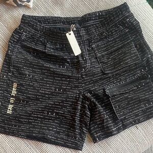 Valentina Black and White Text Print Shorts